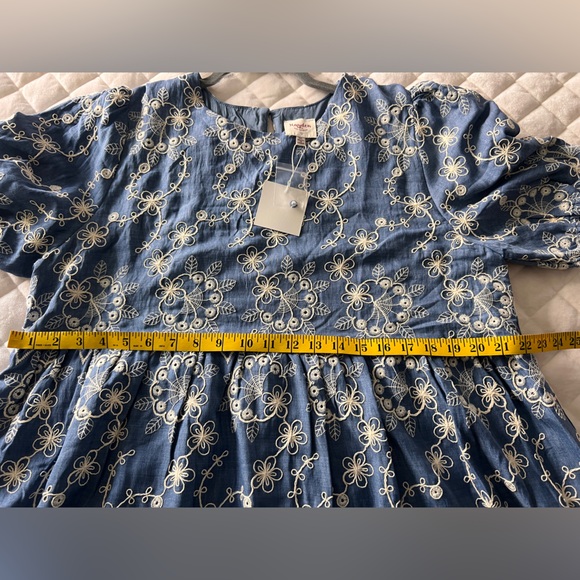 Hayden Navy Eyelet Lace Puff Sleeve Dress NWT 1XL - Picture 8 of 14